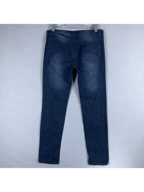 Wave Jeans Skinny Mid-Rise Womens Size 11/12 Blue Dark Wash Stretch